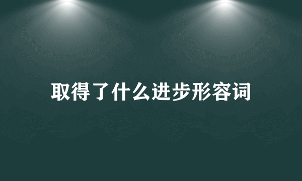 取得了什么进步形容词