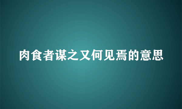 肉食者谋之又何见焉的意思