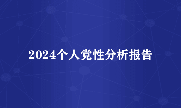 2024个人党性分析报告