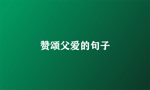 赞颂父爱的句子