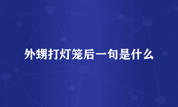 外甥打灯笼后一句是什么