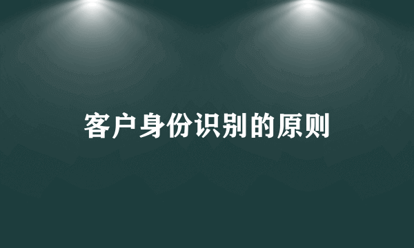 客户身份识别的原则