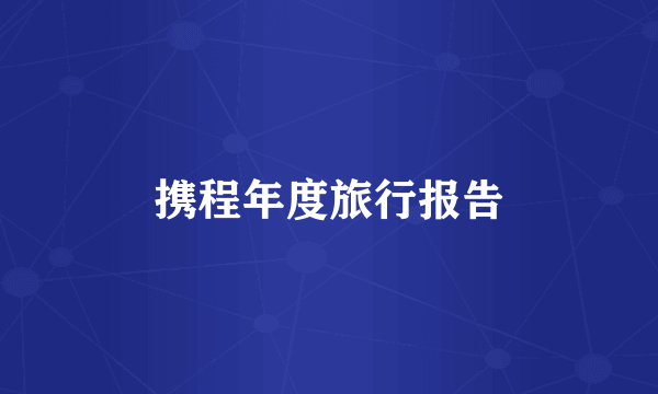 携程年度旅行报告