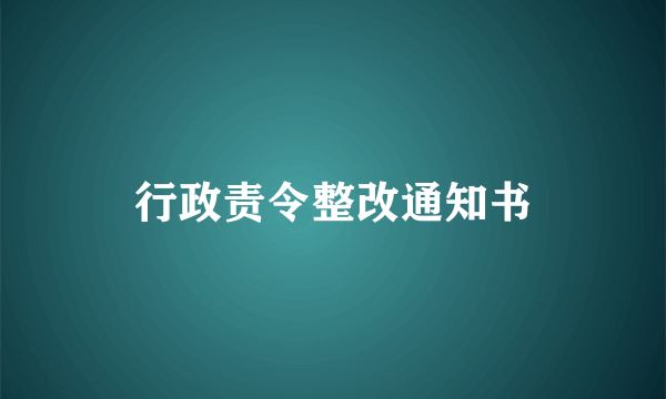 行政责令整改通知书