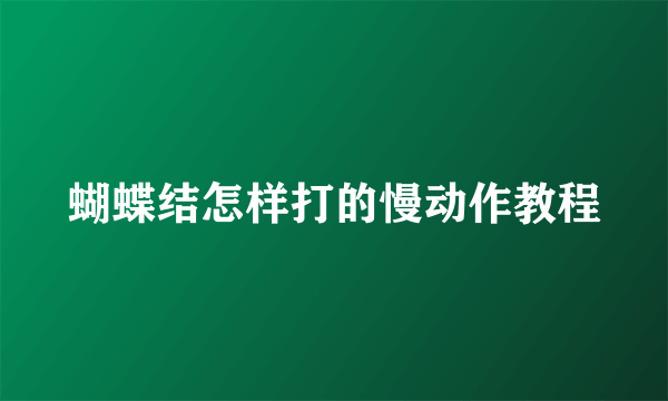 蝴蝶结怎样打的慢动作教程