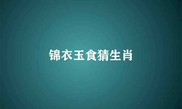 锦衣玉食猜生肖