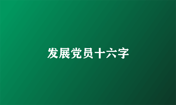 发展党员十六字