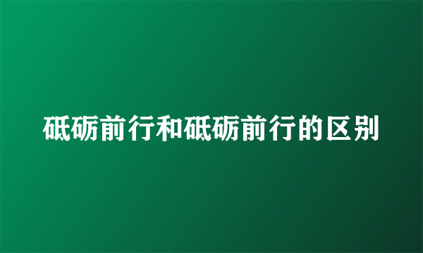 砥砺前行和砥砺前行的区别
