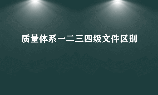 质量体系一二三四级文件区别