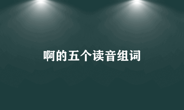 啊的五个读音组词