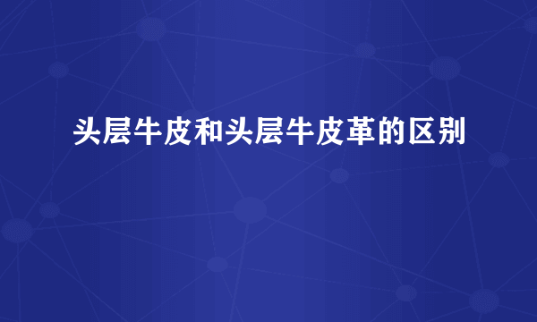 头层牛皮和头层牛皮革的区别