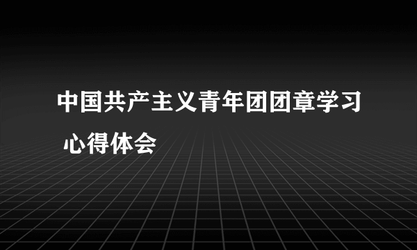 中国共产主义青年团团章学习 心得体会