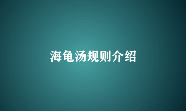 海龟汤规则介绍