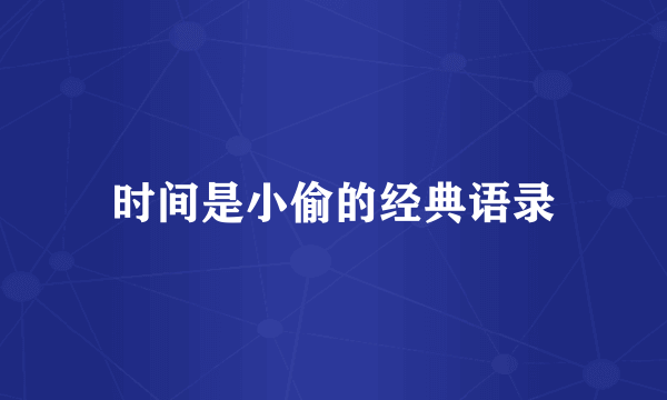 时间是小偷的经典语录