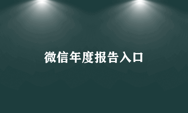 微信年度报告入口