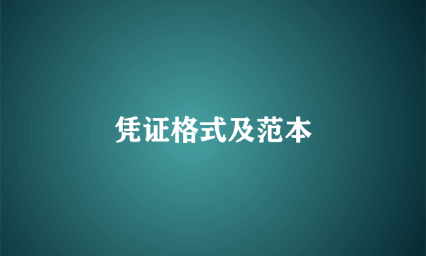 凭证格式及范本