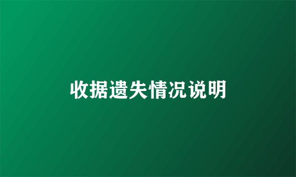 收据遗失情况说明
