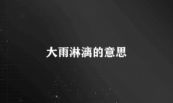 大雨淋漓的意思