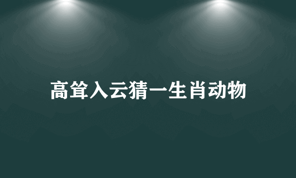 高耸入云猜一生肖动物