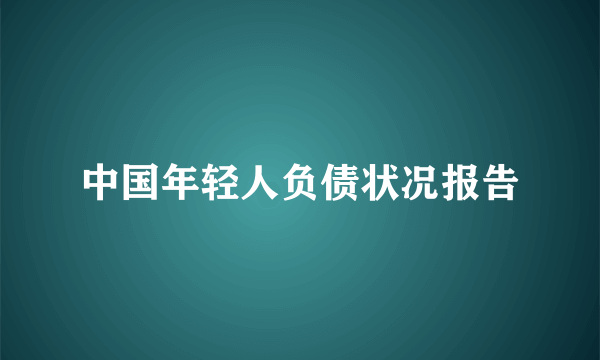 中国年轻人负债状况报告
