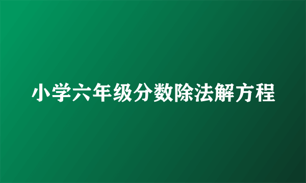 小学六年级分数除法解方程