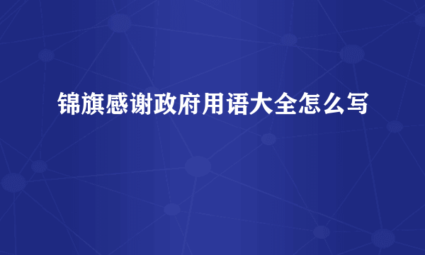 锦旗感谢政府用语大全怎么写