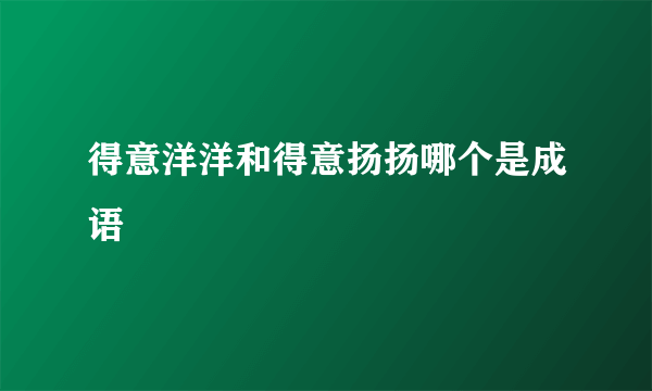 得意洋洋和得意扬扬哪个是成语