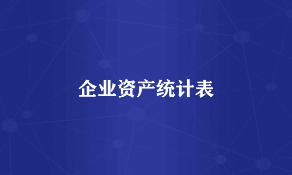 企业资产统计表
