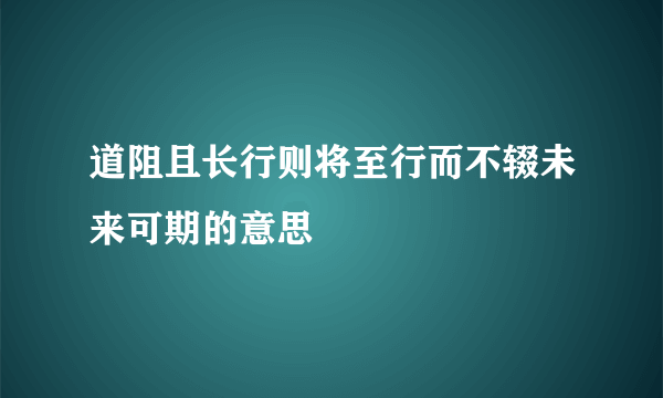 道阻且长行则将至行而不辍未来可期的意思
