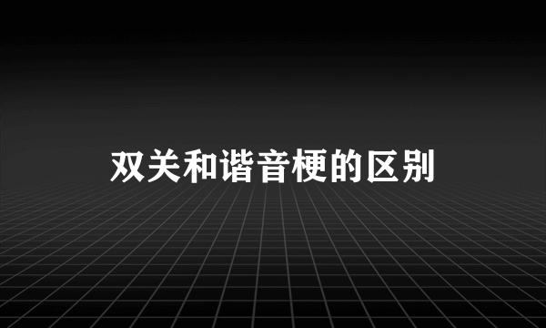 双关和谐音梗的区别