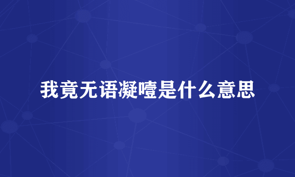 我竟无语凝噎是什么意思