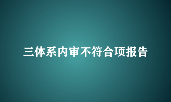 三体系内审不符合项报告