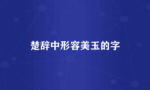 楚辞中形容美玉的字