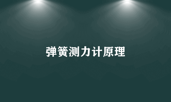 弹簧测力计原理