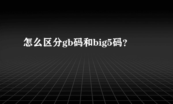 怎么区分gb码和big5码？