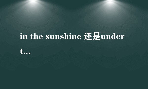 in the sunshine 还是under the sunshine ? 如果两者都可以用，出现在统一选择题，要怎么解释给学生知道呢