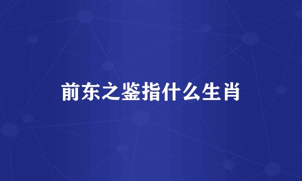 前东之鉴指什么生肖