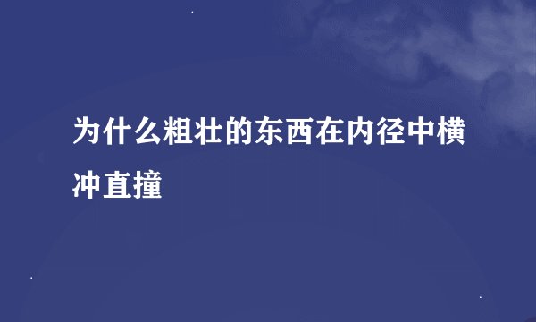 为什么粗壮的东西在内径中横冲直撞