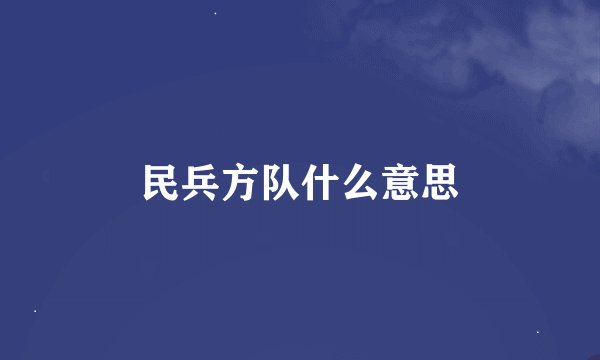 民兵方队什么意思