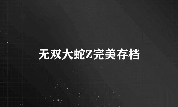无双大蛇Z完美存档