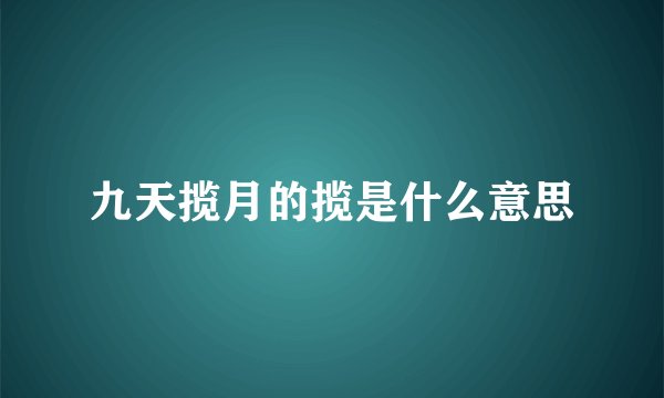 九天揽月的揽是什么意思
