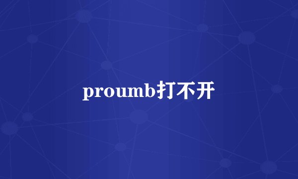 proumb打不开