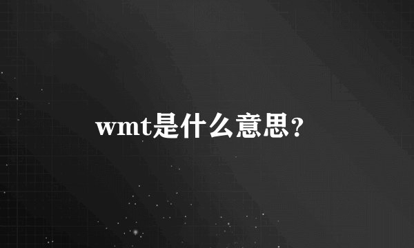 wmt是什么意思？