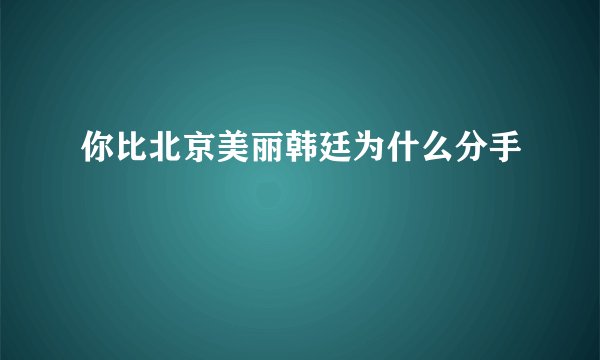 你比北京美丽韩廷为什么分手