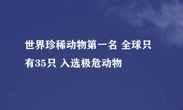 世界珍稀动物第一名 全球只有35只 入选极危动物
