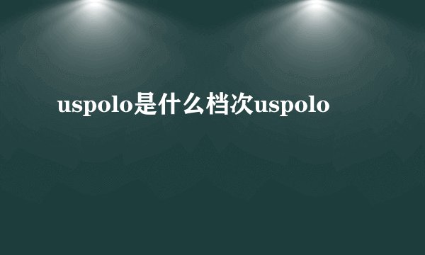 uspolo是什么档次uspolo