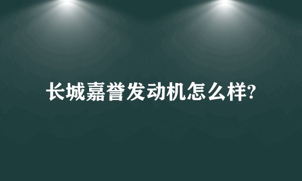 长城嘉誉发动机怎么样?