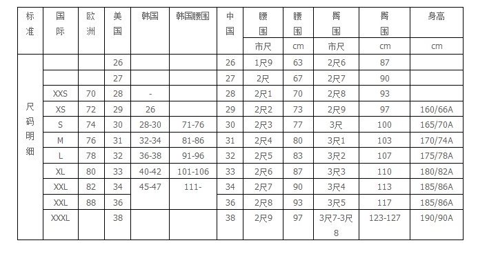 M号是多少尺码?