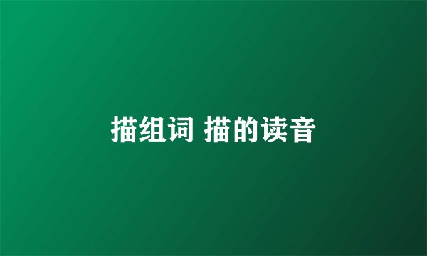 描组词 描的读音