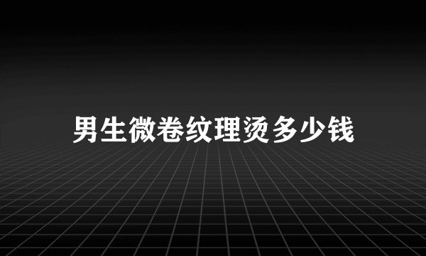 男生微卷纹理烫多少钱